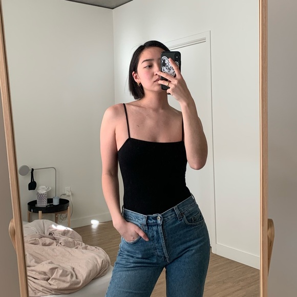 Topshop Tops - Topshop Square Neck Bodysuit